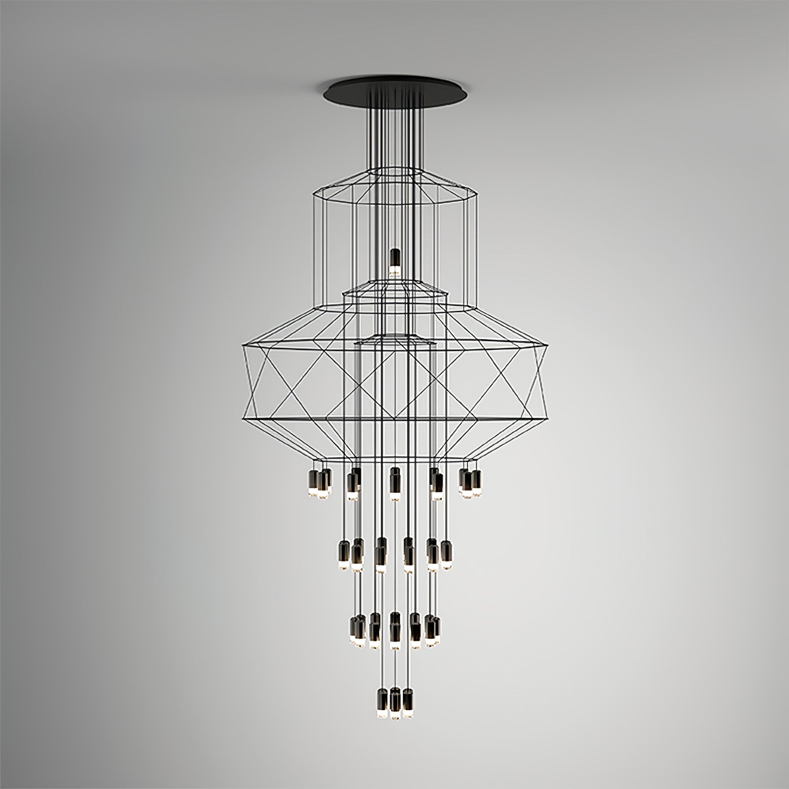 Modern Minimalist Linear LED Chandelier with Multi Head Design