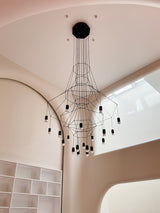 Modern Minimalist Linear LED Chandelier with Multi Head Design