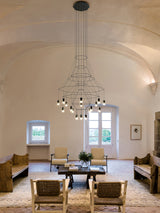 Modern Minimalist Linear LED Chandelier with Multi Head Design