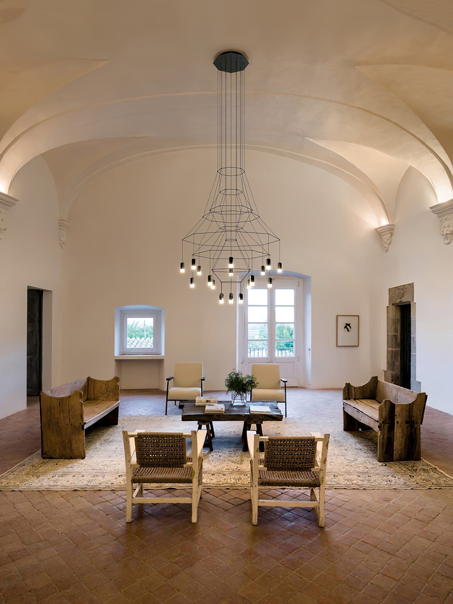 Modern Minimalist Linear LED Chandelier with Multi Head Design