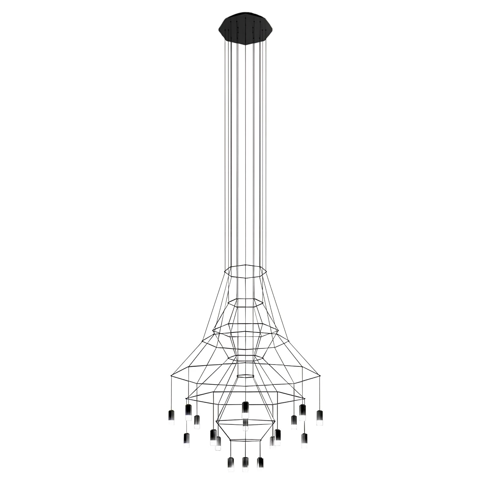 Modern Minimalist Linear LED Chandelier with Multi Head Design