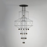 Modern Minimalist Linear LED Chandelier with Multi Head Design