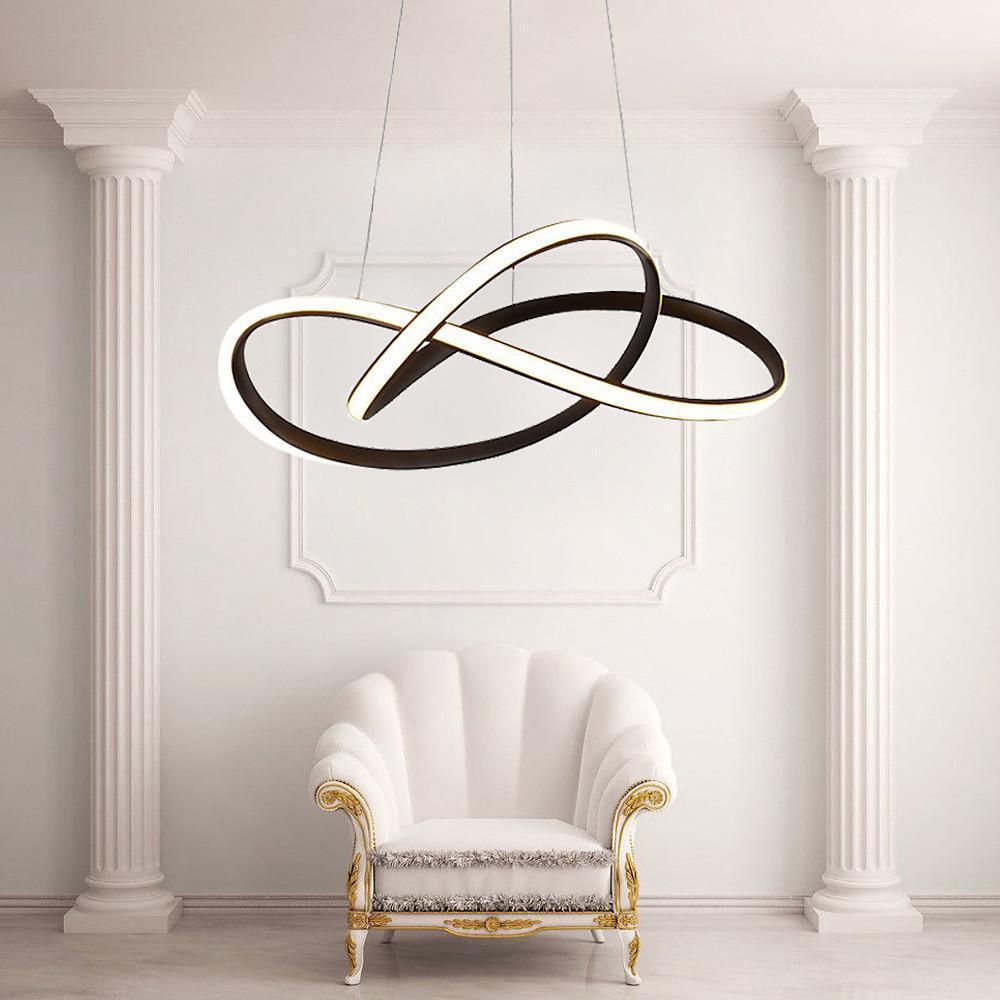 Modern Minimalist Linear LED Pendant Light Black Aluminum and Silica Gel Nordic Chandelier