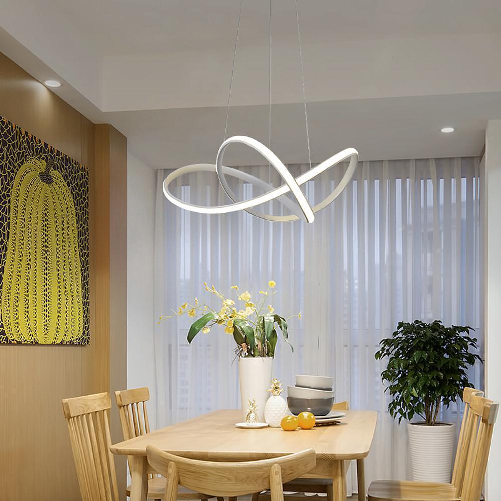 Modern Minimalist Linear LED Pendant Light Black Aluminum and Silica Gel Nordic Chandelier