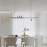 Modern Minimalist Linear LED Pendant Light for Kitchen Island and Dining Room