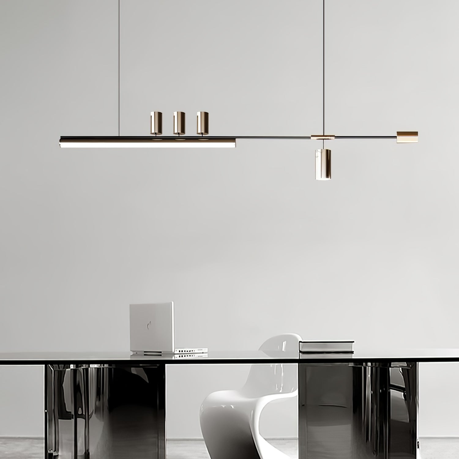 Modern Minimalist Linear LED Pendant Light for Kitchen Island and Dining Room