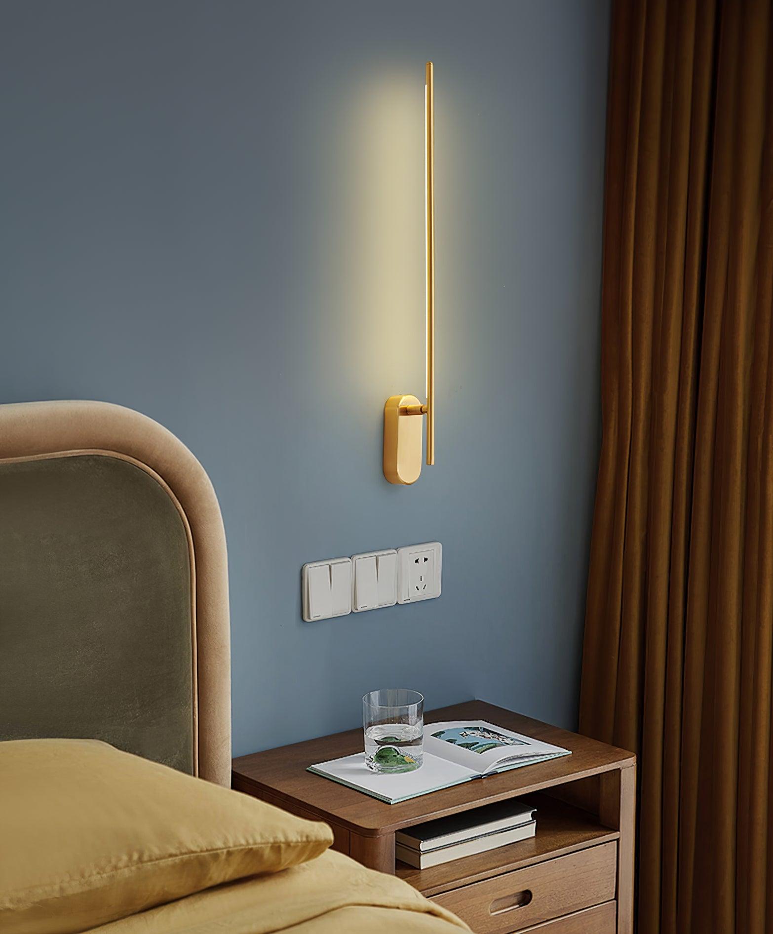 Modern Minimalist Linear LED Stick Wall Sconce Iron Metal Fixture for Indoor Home Decor
