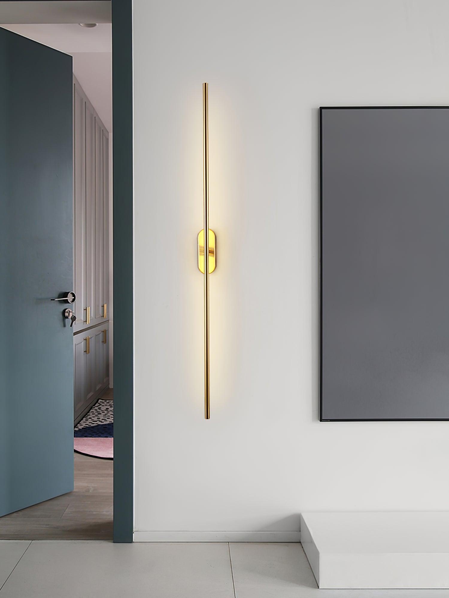Modern Minimalist Linear LED Stick Wall Sconce Iron Metal Fixture for Indoor Home Decor