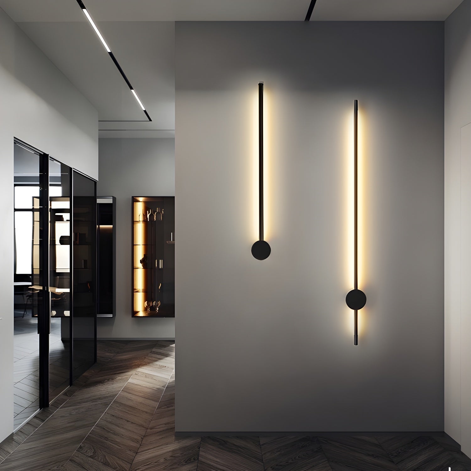 Modern Minimalist Linear LED Wall Sconce Architectural Slim Tube Light Fixture