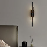 Modern Minimalist Linear LED Wall Sconce with Iron Grille and Acrylic Shade for Living Room