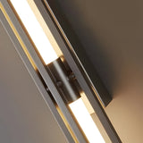 Modern Minimalist Linear LED Wall Sconce with Iron Grille and Acrylic Shade for Living Room