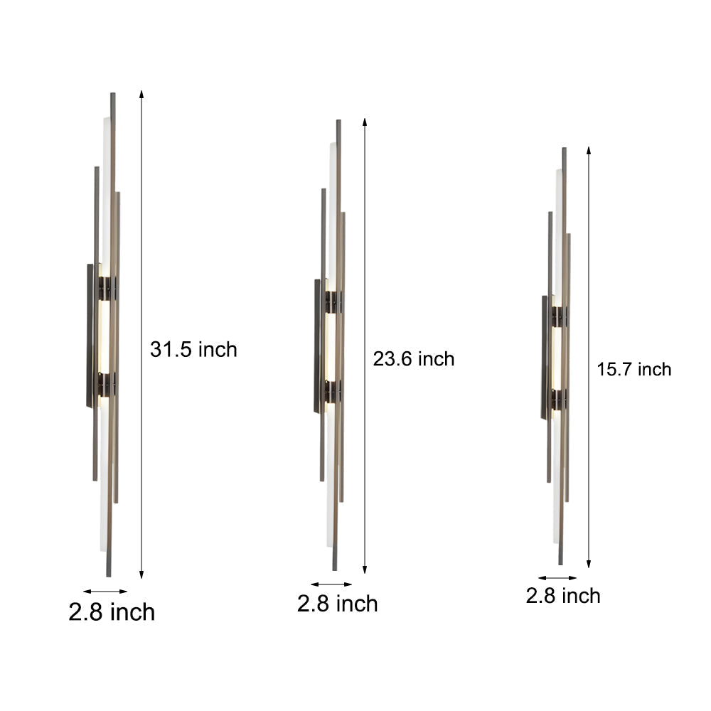 Modern Minimalist Linear LED Wall Sconce with Iron Grille and Acrylic Shade for Living Room