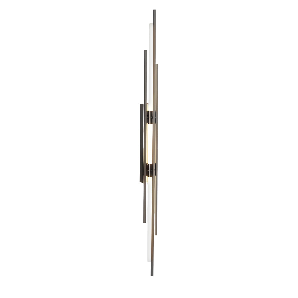Modern Minimalist Linear LED Wall Sconce with Iron Grille and Acrylic Shade for Living Room