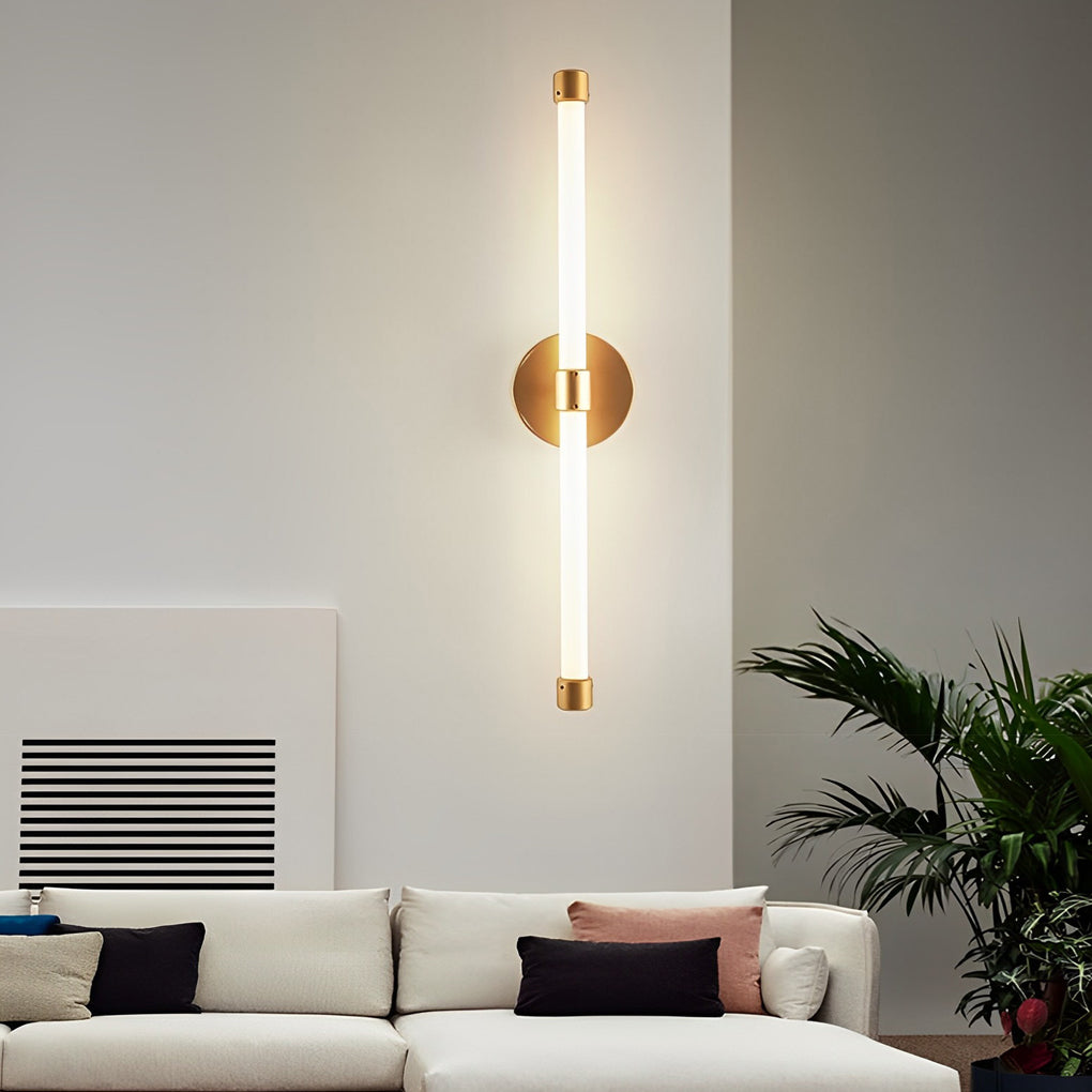 Modern Minimalist Linear LED Wall Sconce with Three Step Dimming in Black and Gold