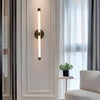 Modern Minimalist Linear LED Wall Sconce with Three Step Dimming in Black and Gold