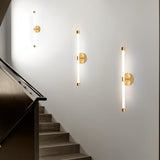 Modern Minimalist Linear LED Wall Sconce with Three Step Dimming in Black and Gold