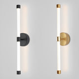 Modern Minimalist Linear LED Wall Sconce with Three Step Dimming in Black and Gold
