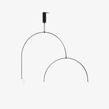 Modern Minimalist Linear Mobile Chandelier with Opal Glass Globes and Black Finish