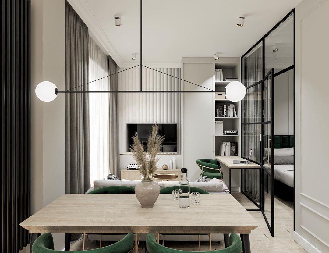 Modern Minimalist Linear Mobile Chandelier with Opal Glass Globes and Black Finish