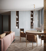 Modern Minimalist Linear Mobile Chandelier with Opal Glass Globes and Black Finish