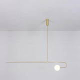 Modern Minimalist Linear Mobile Chandelier with Opal Glass Globes and Black Finish