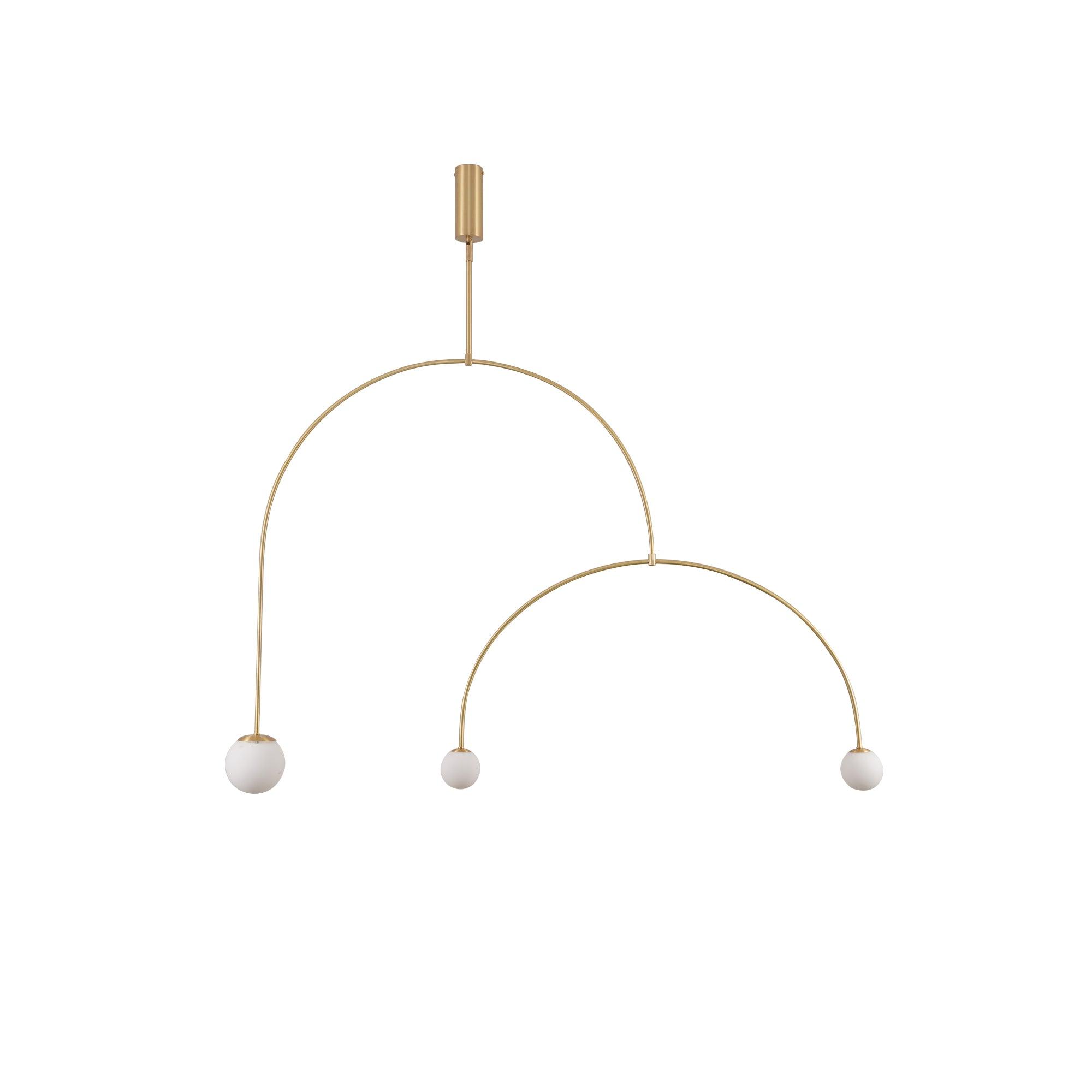 Modern Minimalist Linear Mobile Chandelier with Opal Glass Globes and Black Finish
