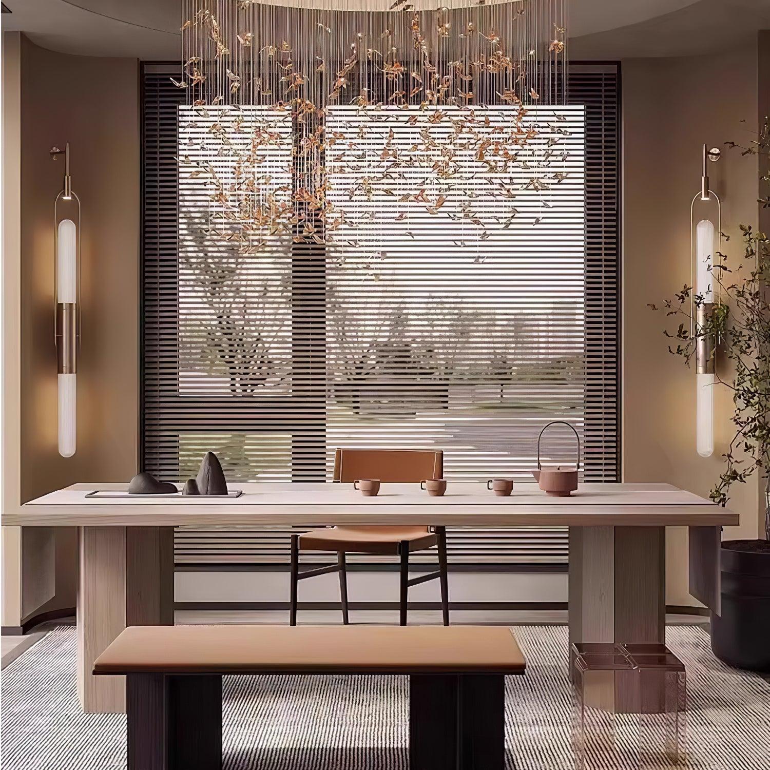 Modern Minimalist Long Arc Glass Wall Sconce for Contemporary Indoor Lighting Decor
