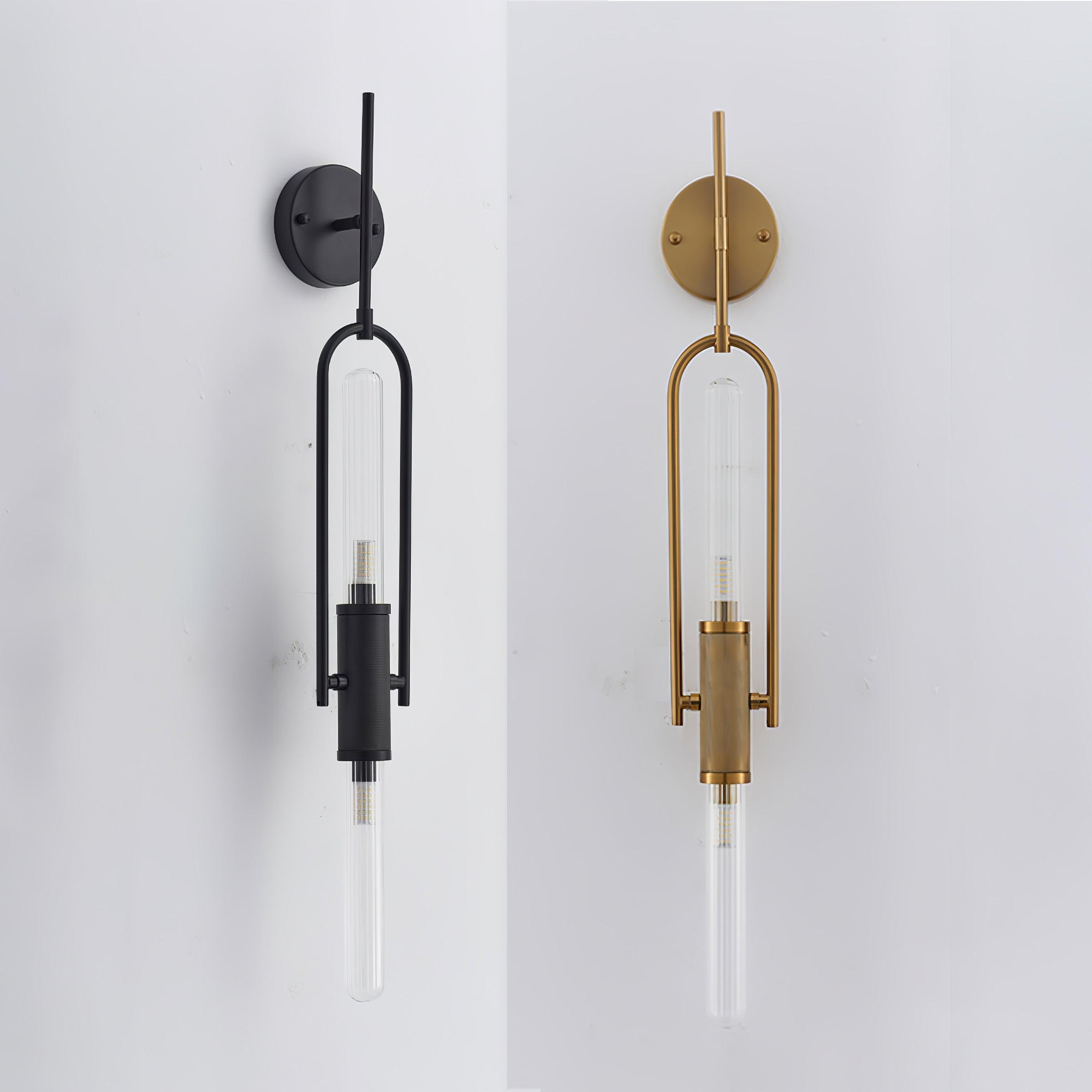 Modern Minimalist Long Arc Glass Wall Sconce for Contemporary Indoor Lighting Decor
