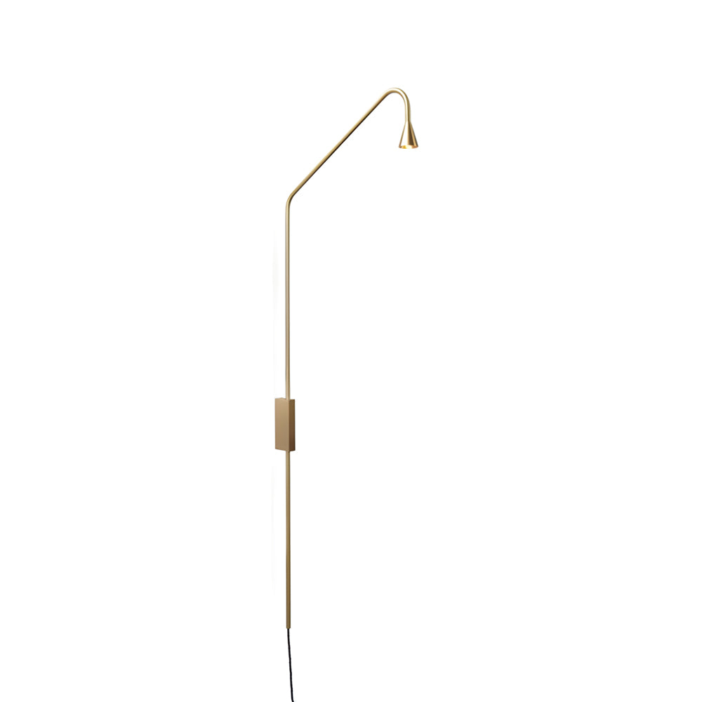 Modern Minimalist Long Swing Arm Wall Lamp Adjustable LED Bedside Sconce in Gold or Black