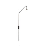 Modern Minimalist Long Swing Arm Wall Lamp Adjustable LED Bedside Sconce in Gold or Black