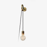 Modern Minimalist Loop Glass Wall Light with Plug in Socket and Copper Metal Finish