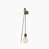 Modern Minimalist Loop Glass Wall Light with Plug in Socket and Copper Metal Finish