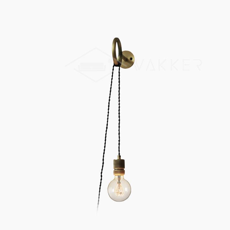 Modern Minimalist Loop Glass Wall Light with Plug in Socket and Copper Metal Finish