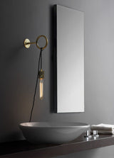 Modern Minimalist Loop Glass Wall Light with Plug in Socket and Copper Metal Finish