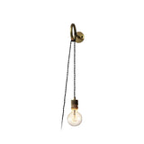 Modern Minimalist Loop Glass Wall Light with Plug in Socket and Copper Metal Finish