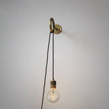 Modern Minimalist Loop Glass Wall Light with Plug in Socket and Copper Metal Finish