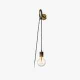 Modern Minimalist Loop Glass Wall Light with Plug in Socket and Copper Metal Finish