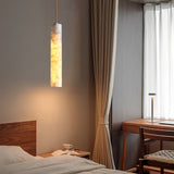 Modern Minimalist Marble Cylinder Pendant Light for Bedroom and Dining Room