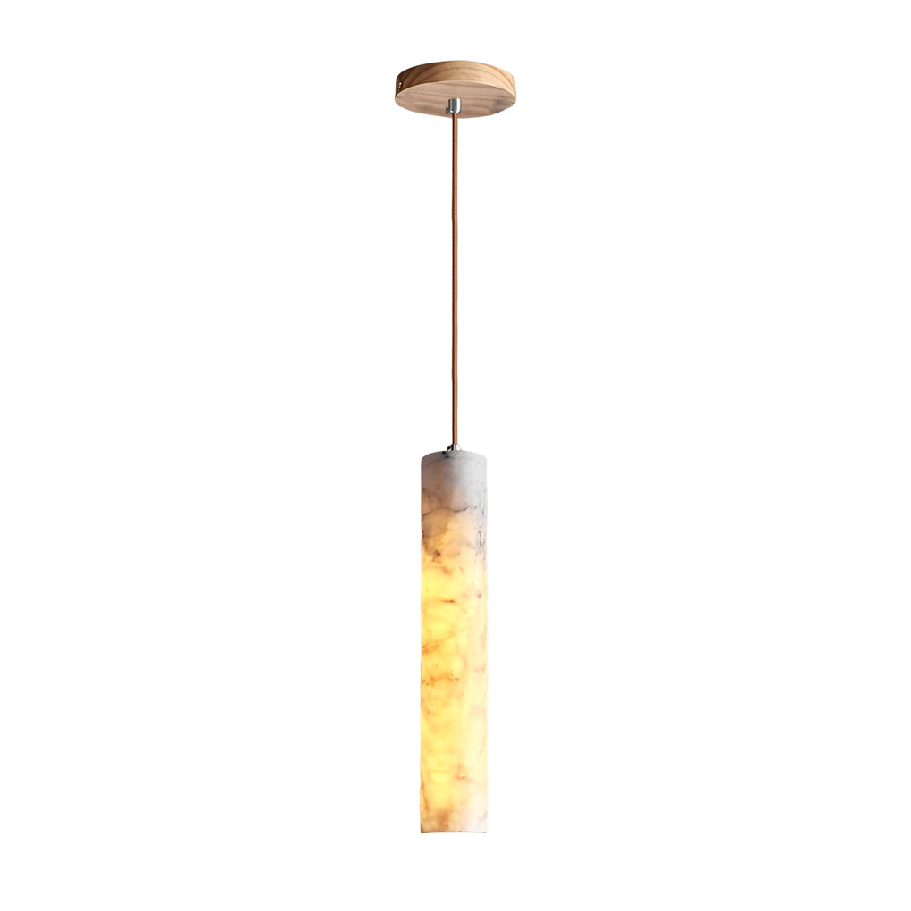 Modern Minimalist Marble Cylinder Pendant Light for Bedroom and Dining Room