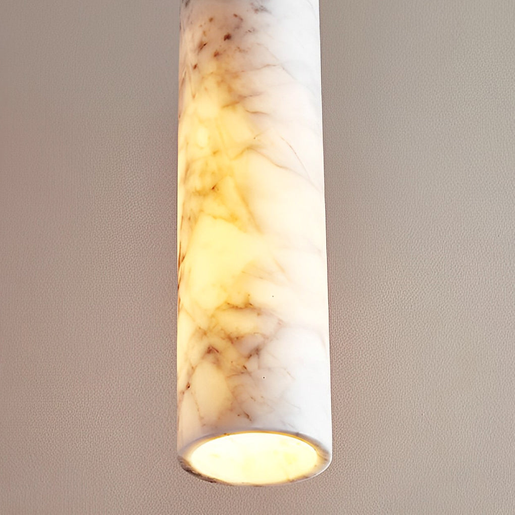 Modern Minimalist Marble Cylinder Pendant Light for Bedroom and Dining Room