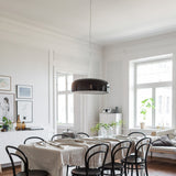 Modern Minimalist Oval Aluminum Pendant Light Potlid Style Ceiling Hanging Lamp for Home