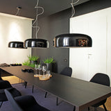 Modern Minimalist Oval Aluminum Pendant Light Potlid Style Ceiling Hanging Lamp for Home