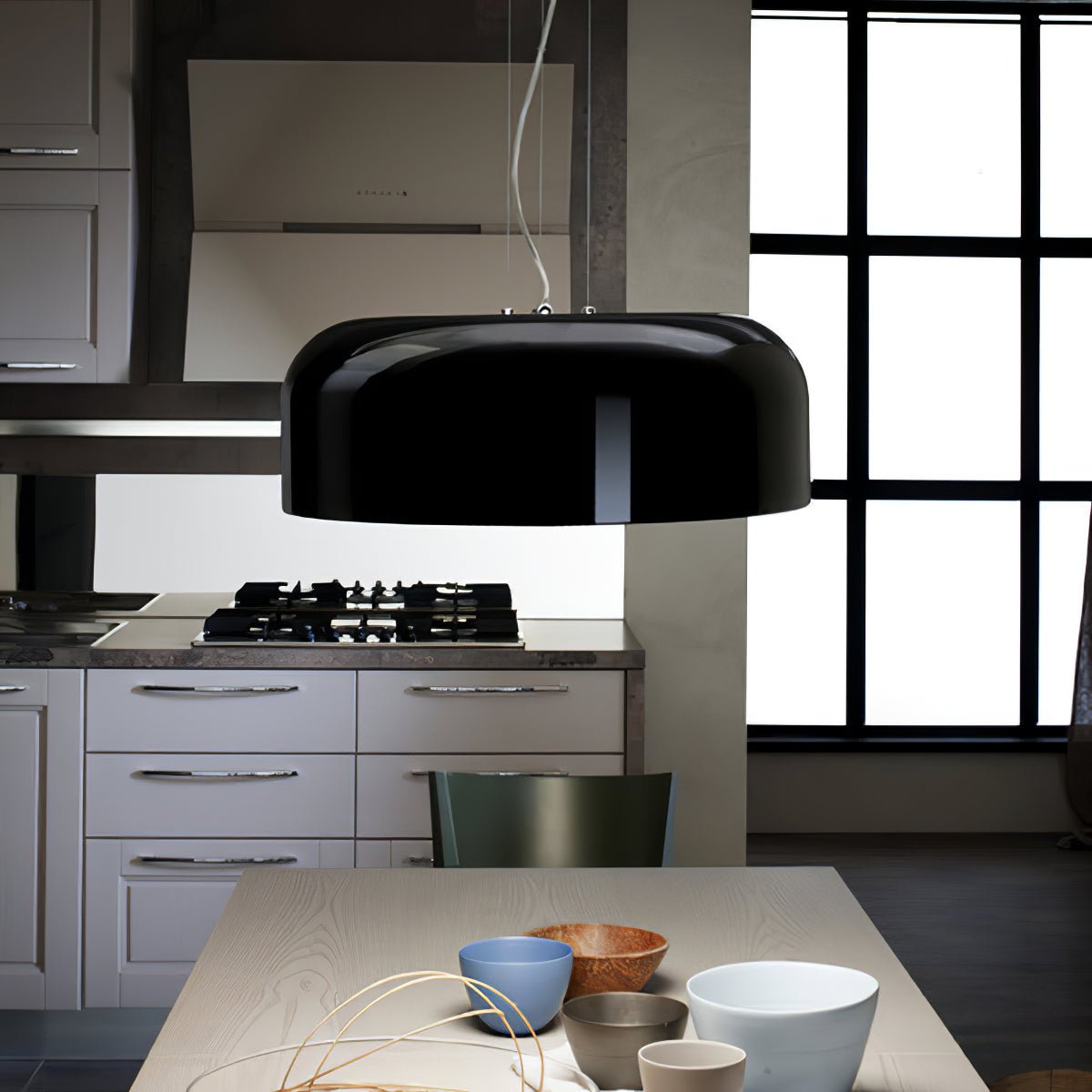 Modern Minimalist Oval Aluminum Pendant Light Potlid Style Ceiling Hanging Lamp for Home