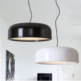 Modern Minimalist Oval Aluminum Pendant Light Potlid Style Ceiling Hanging Lamp for Home