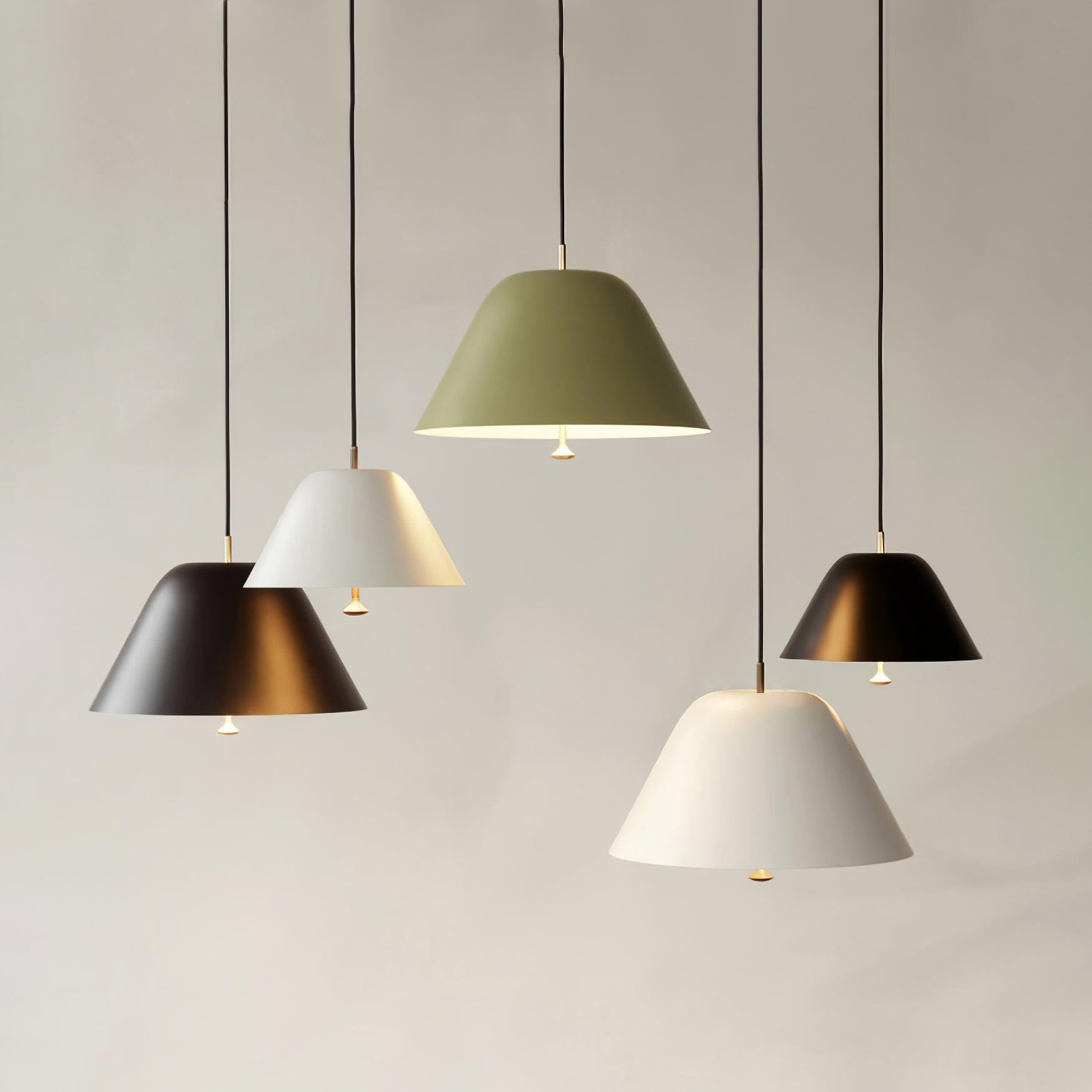 Modern Minimalist Pendant Ceiling Light Fixture with Adjustable Cable and Metal Shade