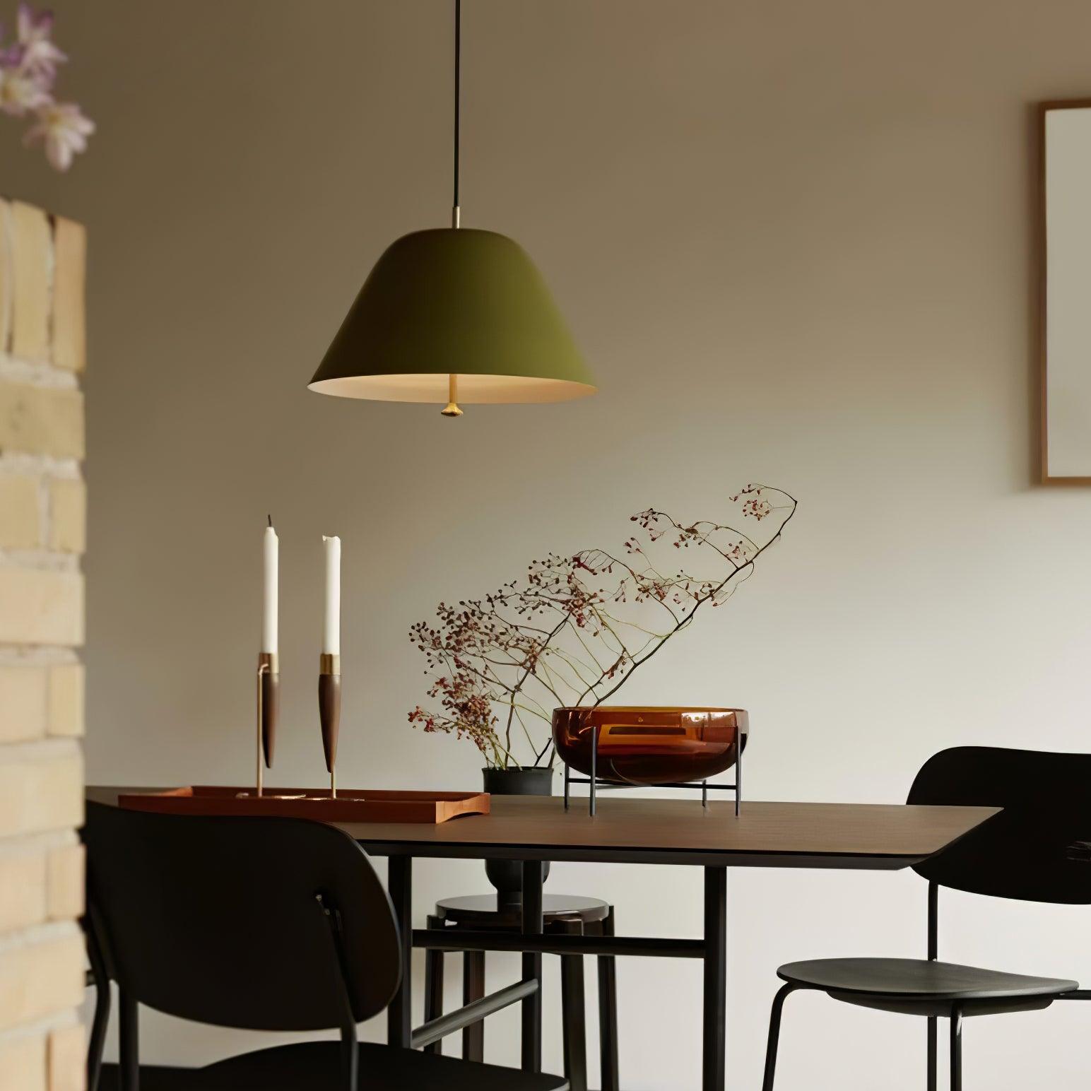 Modern Minimalist Pendant Ceiling Light Fixture with Adjustable Cable and Metal Shade