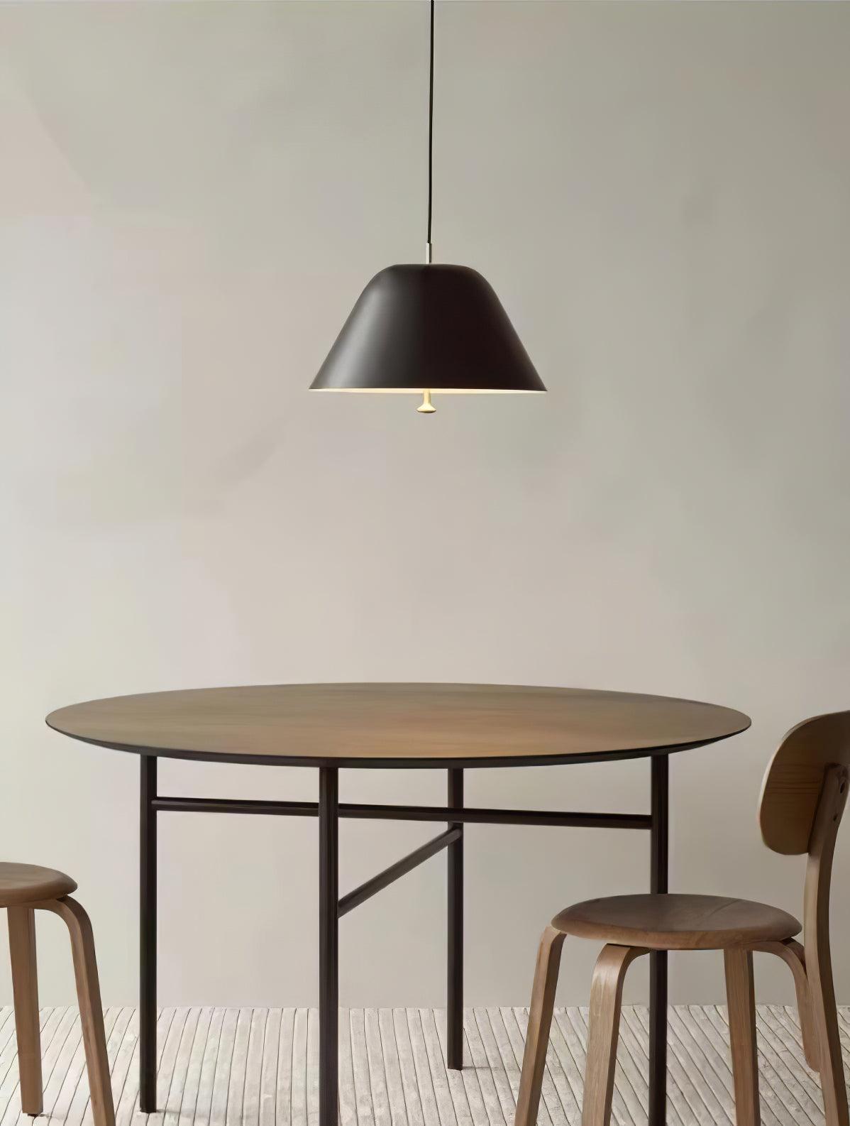 Modern Minimalist Pendant Ceiling Light Fixture with Adjustable Cable and Metal Shade