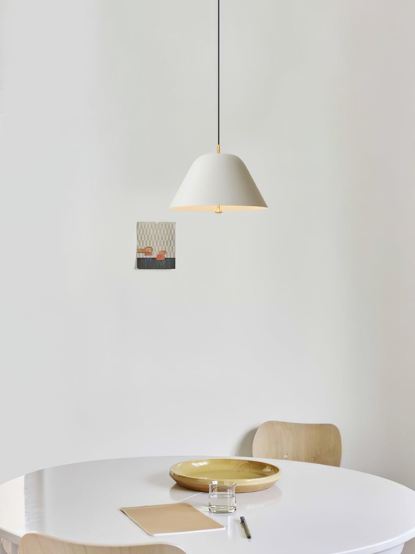 Modern Minimalist Pendant Ceiling Light Fixture with Adjustable Cable and Metal Shade