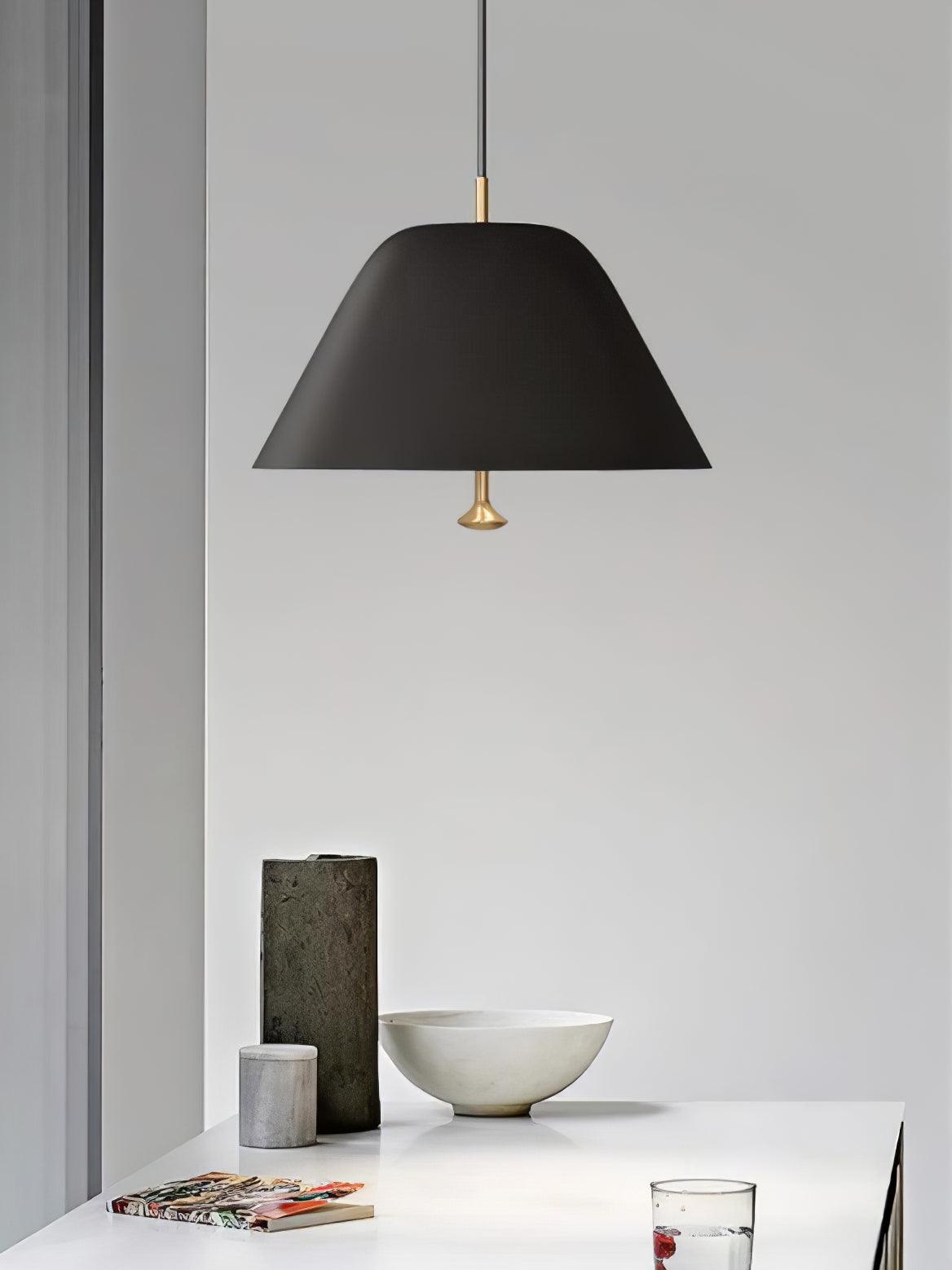 Modern Minimalist Pendant Ceiling Light Fixture with Adjustable Cable and Metal Shade