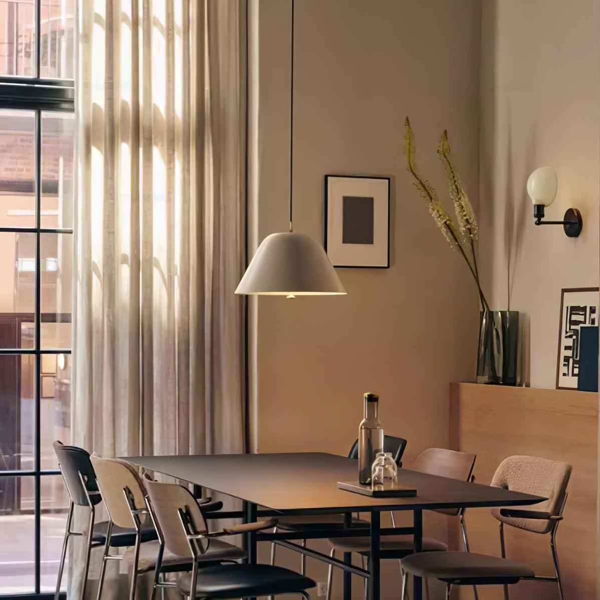 Modern Minimalist Pendant Ceiling Light Fixture with Adjustable Cable and Metal Shade